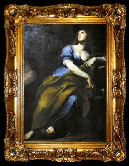 framed  Andrea Vaccaro Penitent Mary Magdalene., ta009-2